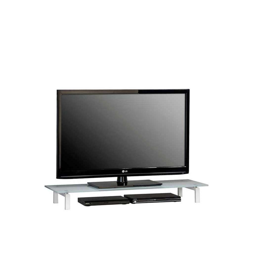 TV Aufsatz in Weiß mit Glasplatte
