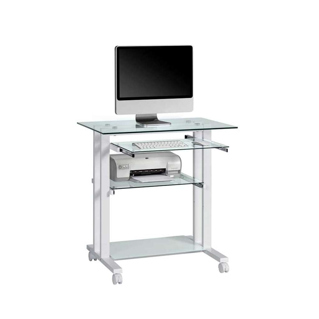 Computertisch auf Rollen Weiß