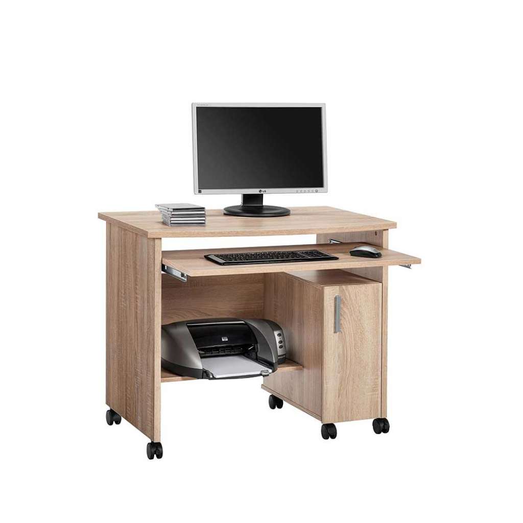 Computertisch mit Rollen Druckerfach