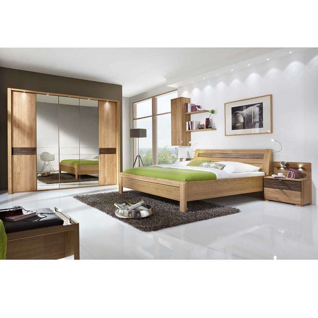Schlafzimmer Komplettset aus Erle Bett 180x200 (4-teilig)