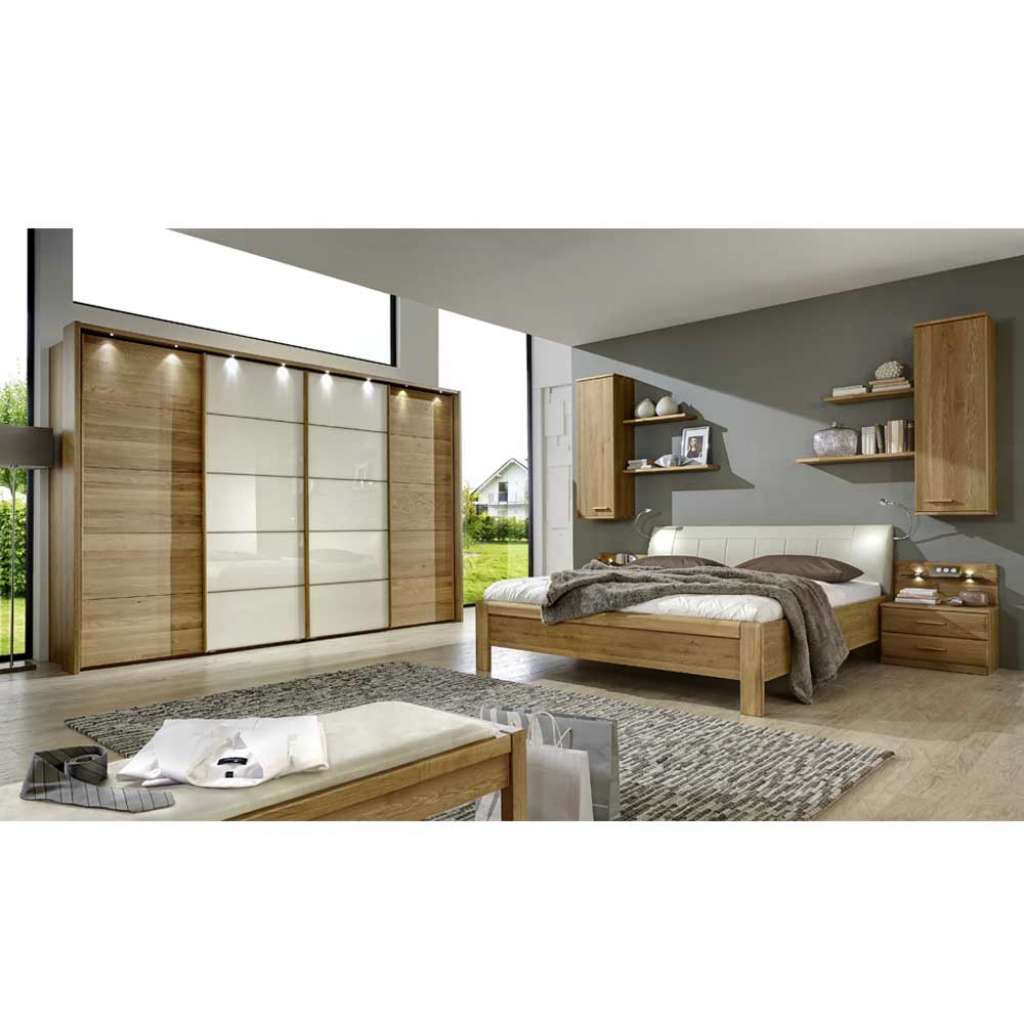 Schlafzimmer Einrichtung in Creme Eiche komplett (4-teilig)