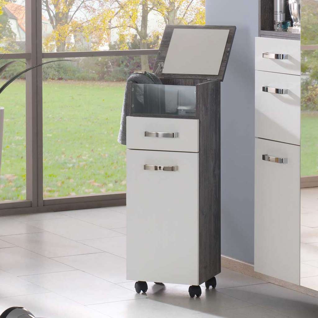 Bad Rollschrank in Weiß modern