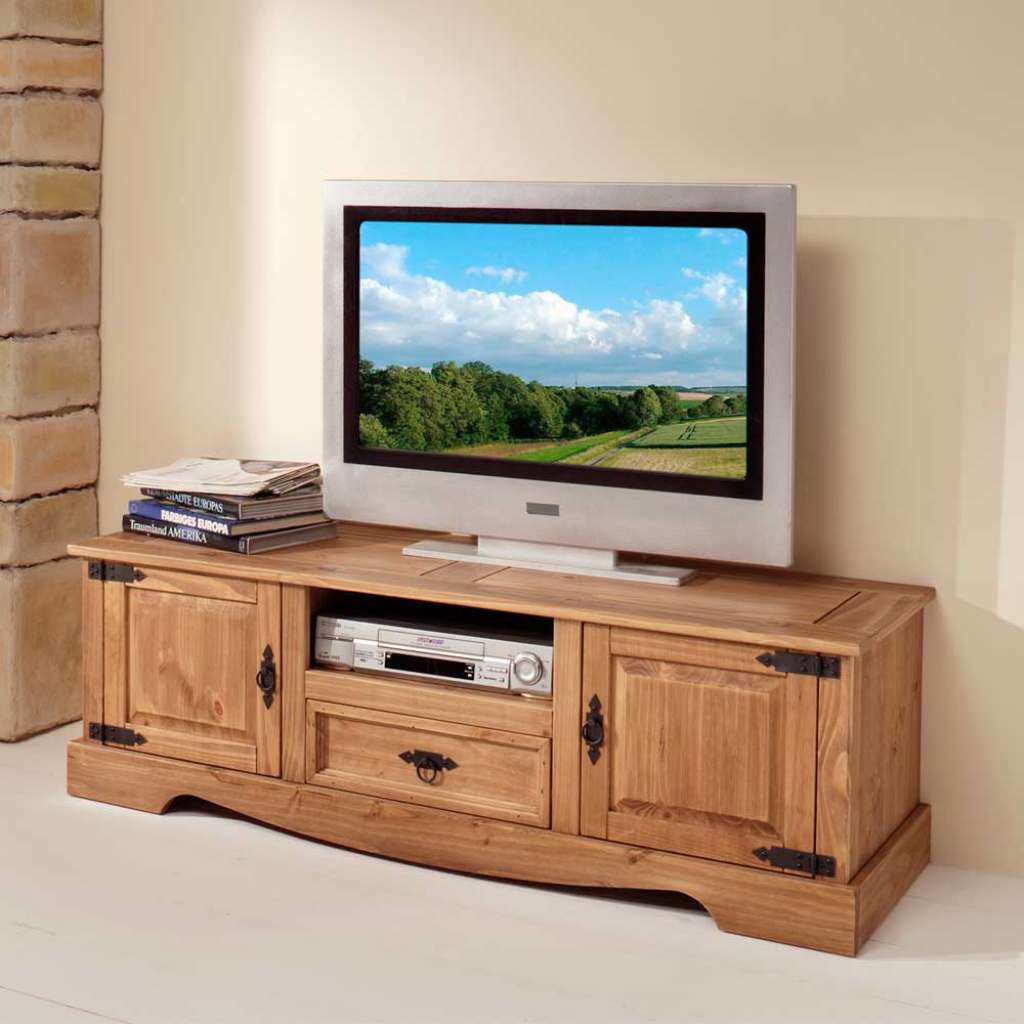 TV Lowboard im Mexico Design Kiefer Massivholz