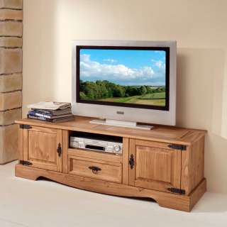 TV Lowboard im Mexico Design Kiefer Massivholz