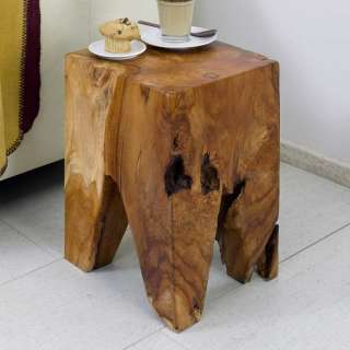 Hocker aus Teak Massivholz ungewöhnlich