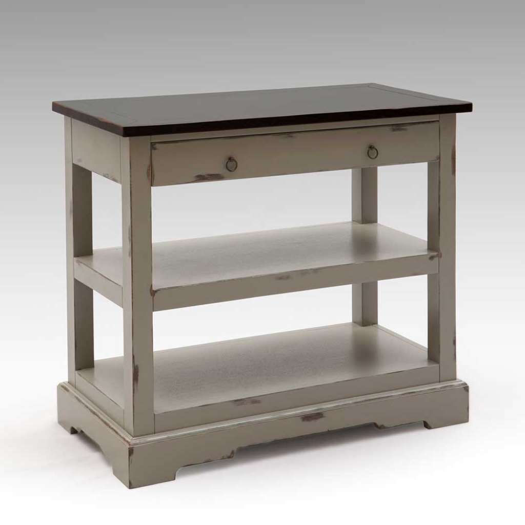 Echtholz Regal im Shabby Chic Design Akazie Massivholz