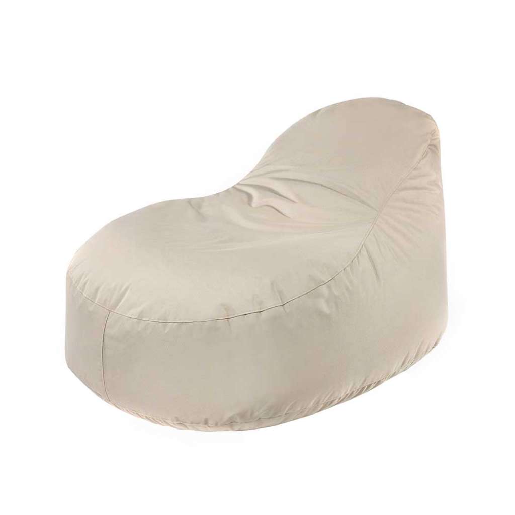 Sitzsack in Beige mit Rückenlehne