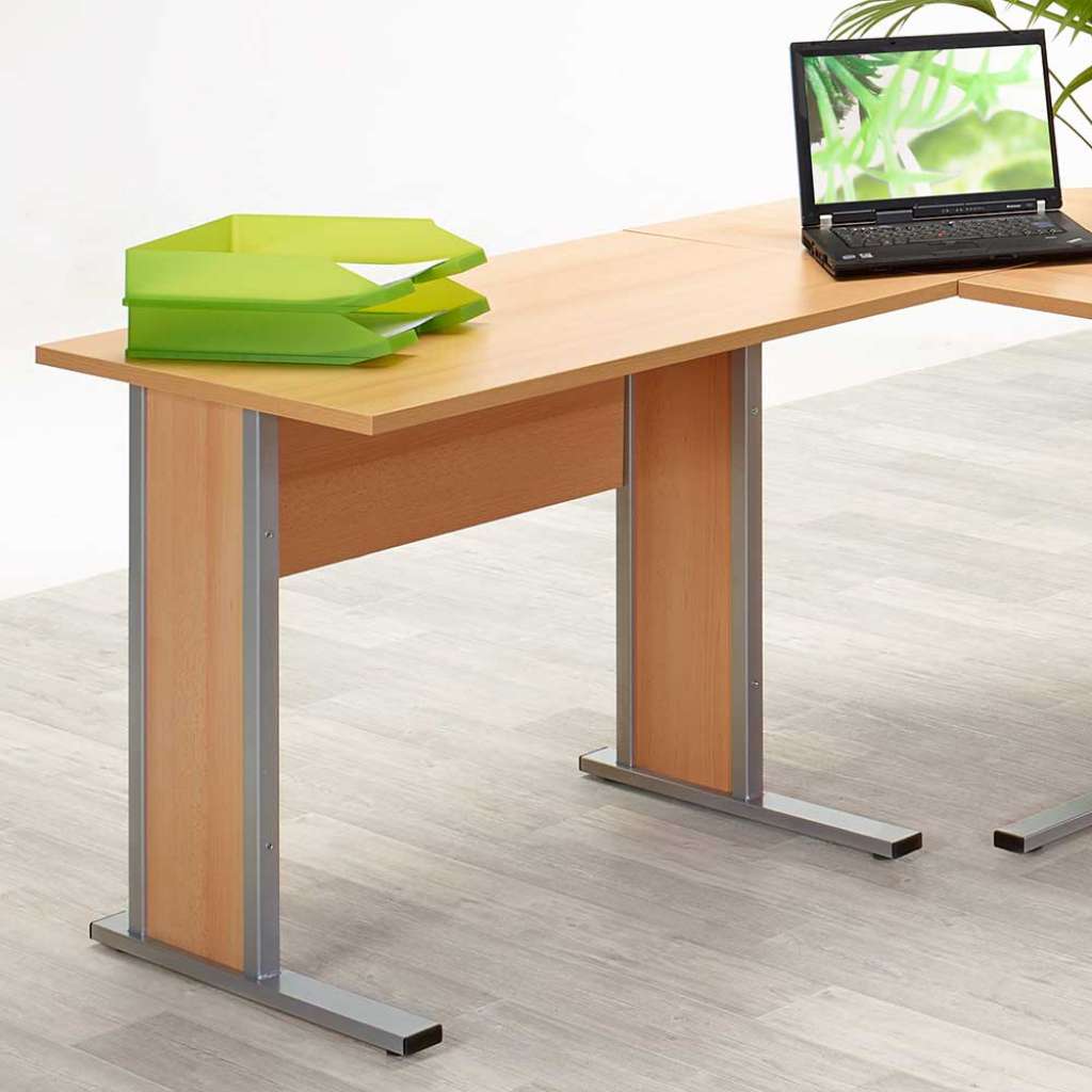 Winkelkombination Schreibtisch in Buche 90 cm breit