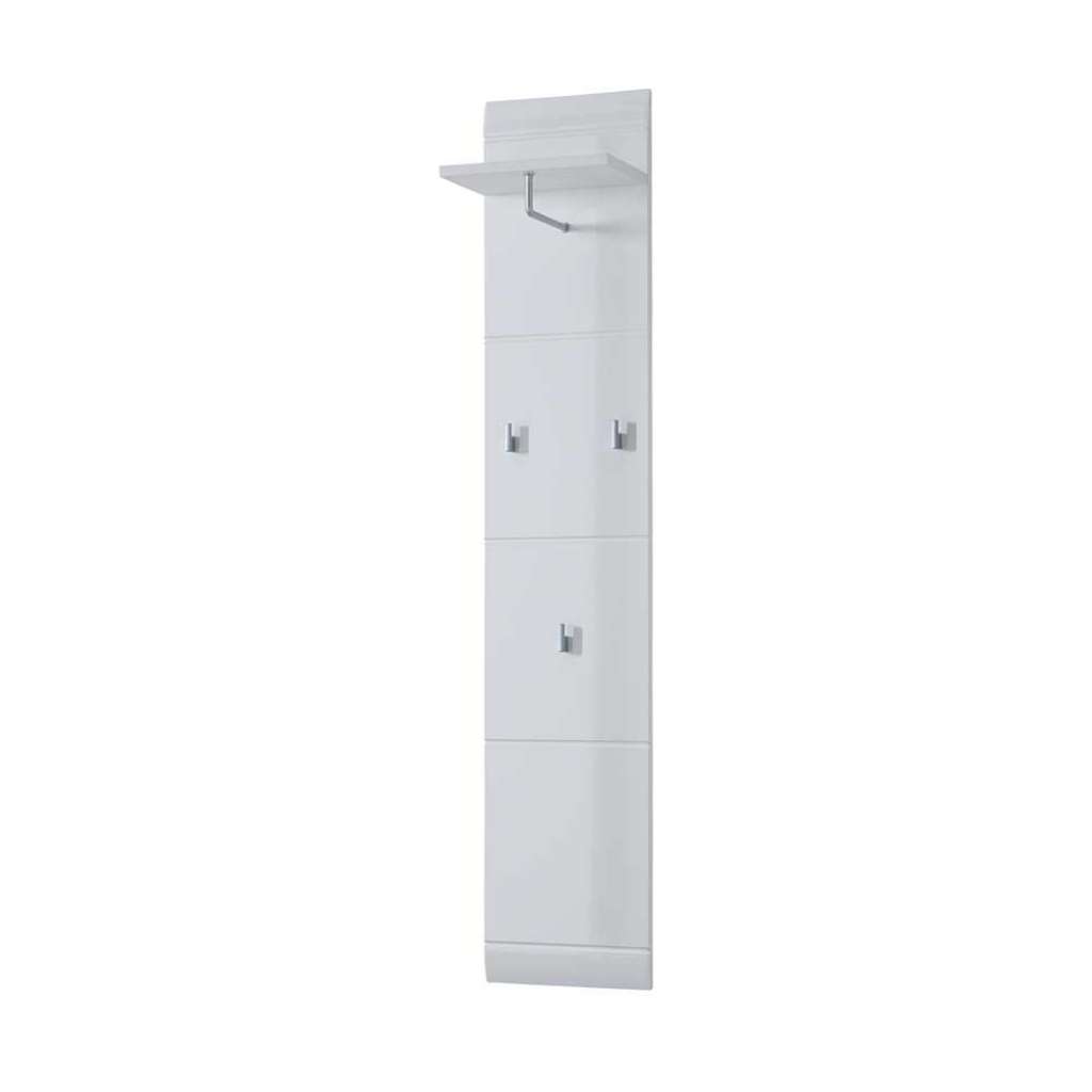 Flurgarderobe in Hochglanz Weiß mit Hutablage
