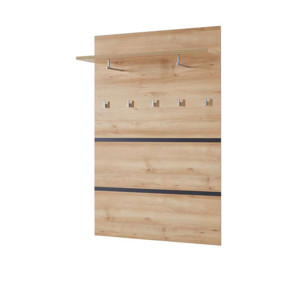 Hängegarderobe in Buche Dekor mit Haken