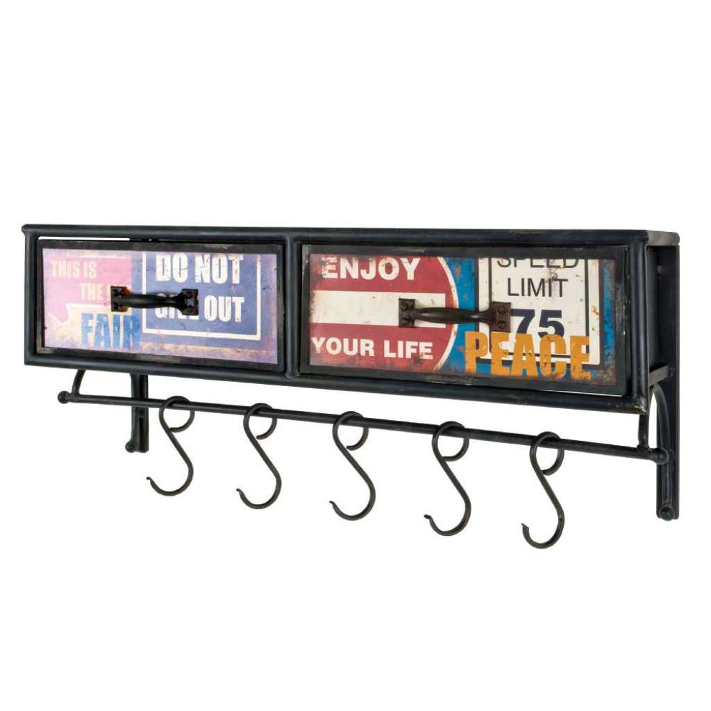 Haken Garderobe in Bunt Metall