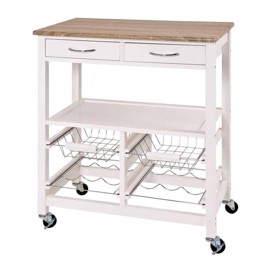 Servierwagen in Weiß Flaschenhalter