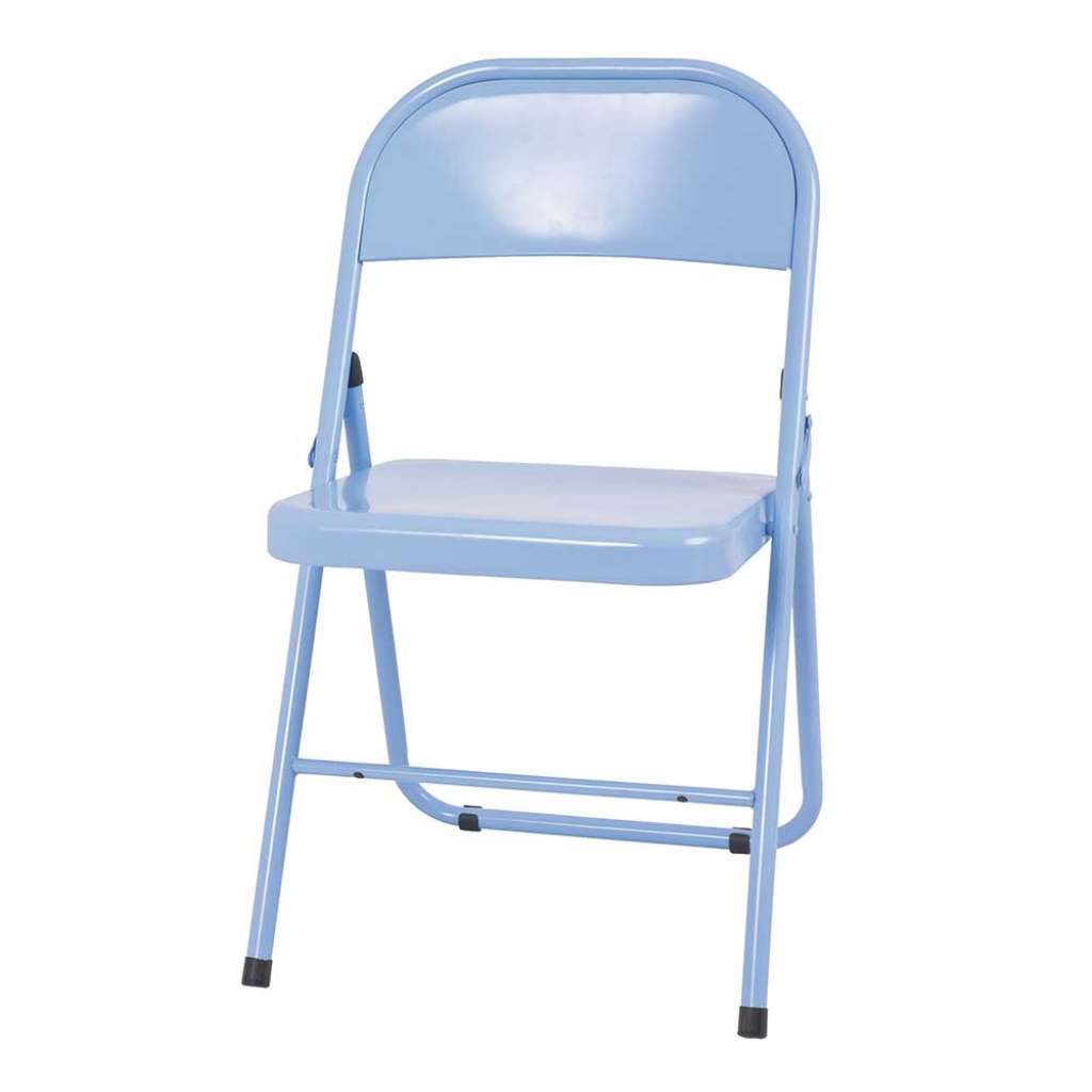 Klappstuhl in Blau Metall (4er Set)
