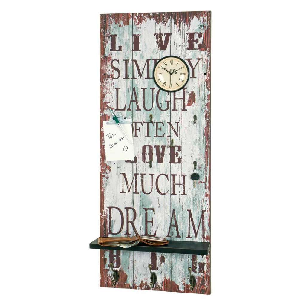 Design Flurgarderobe mit Schrift Vintage Look