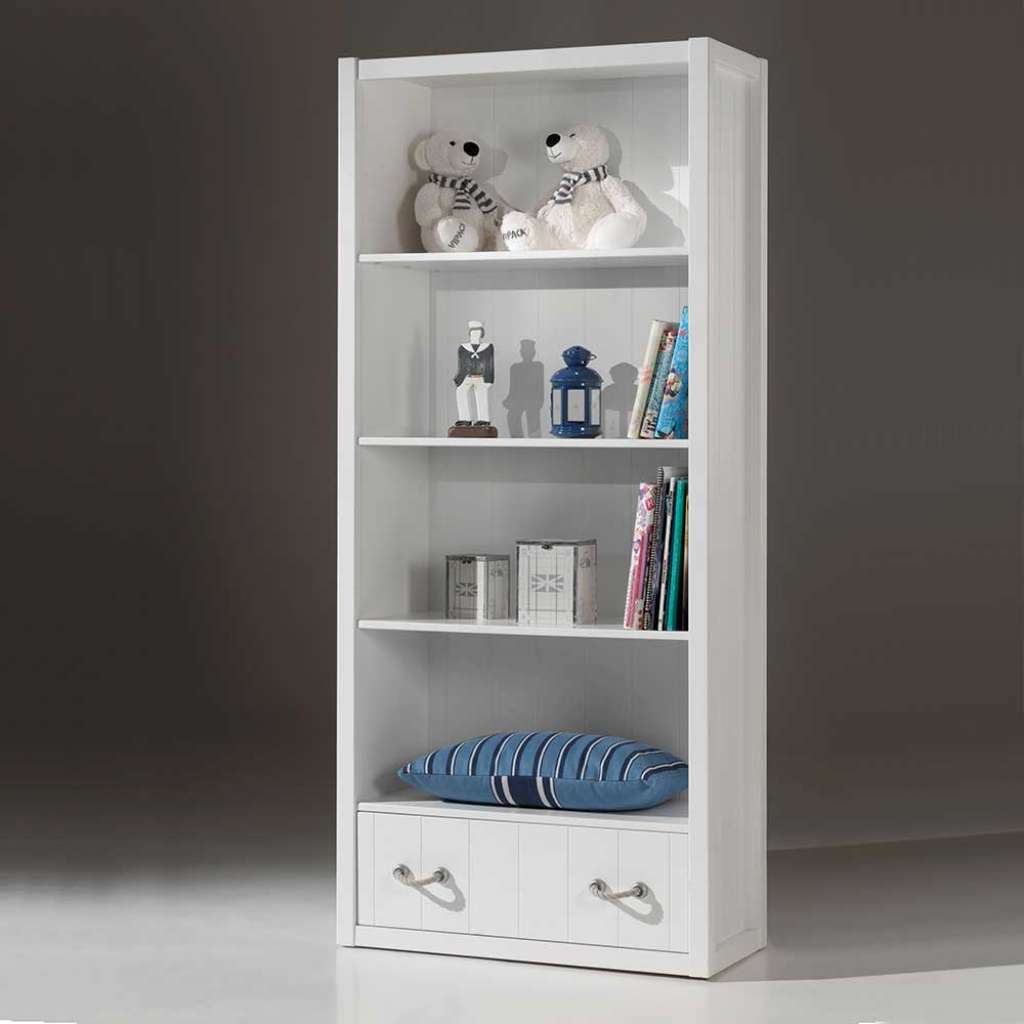 Kinderzimmer Regal in Weiß Schublade