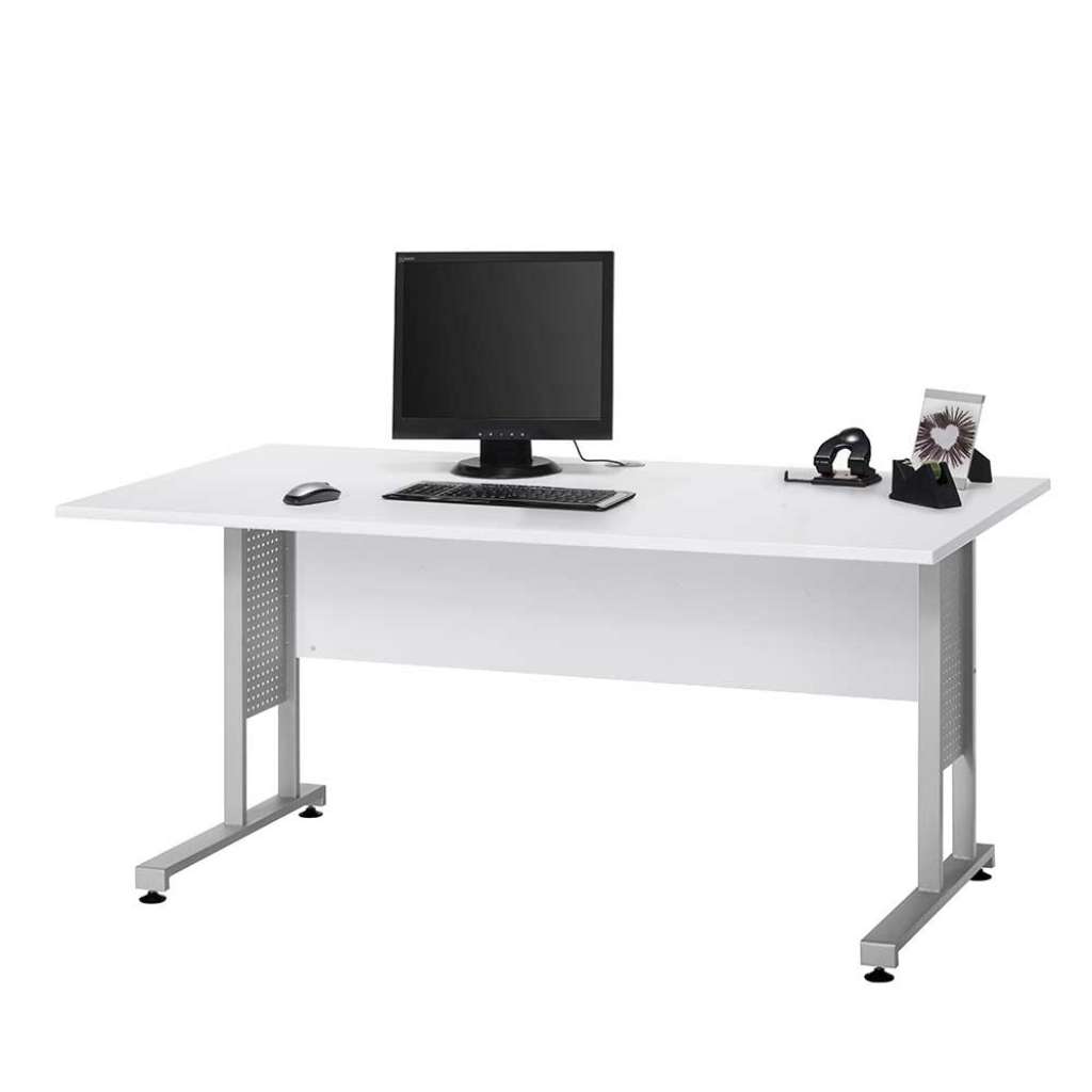Computer Schreibtisch in Weiß 160 cm