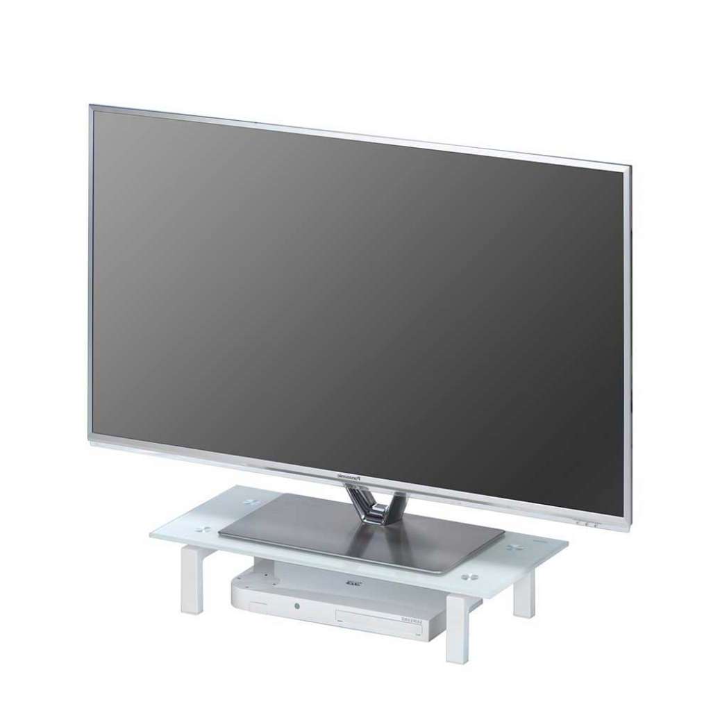 TV Aufsatz aus Glas Weiß