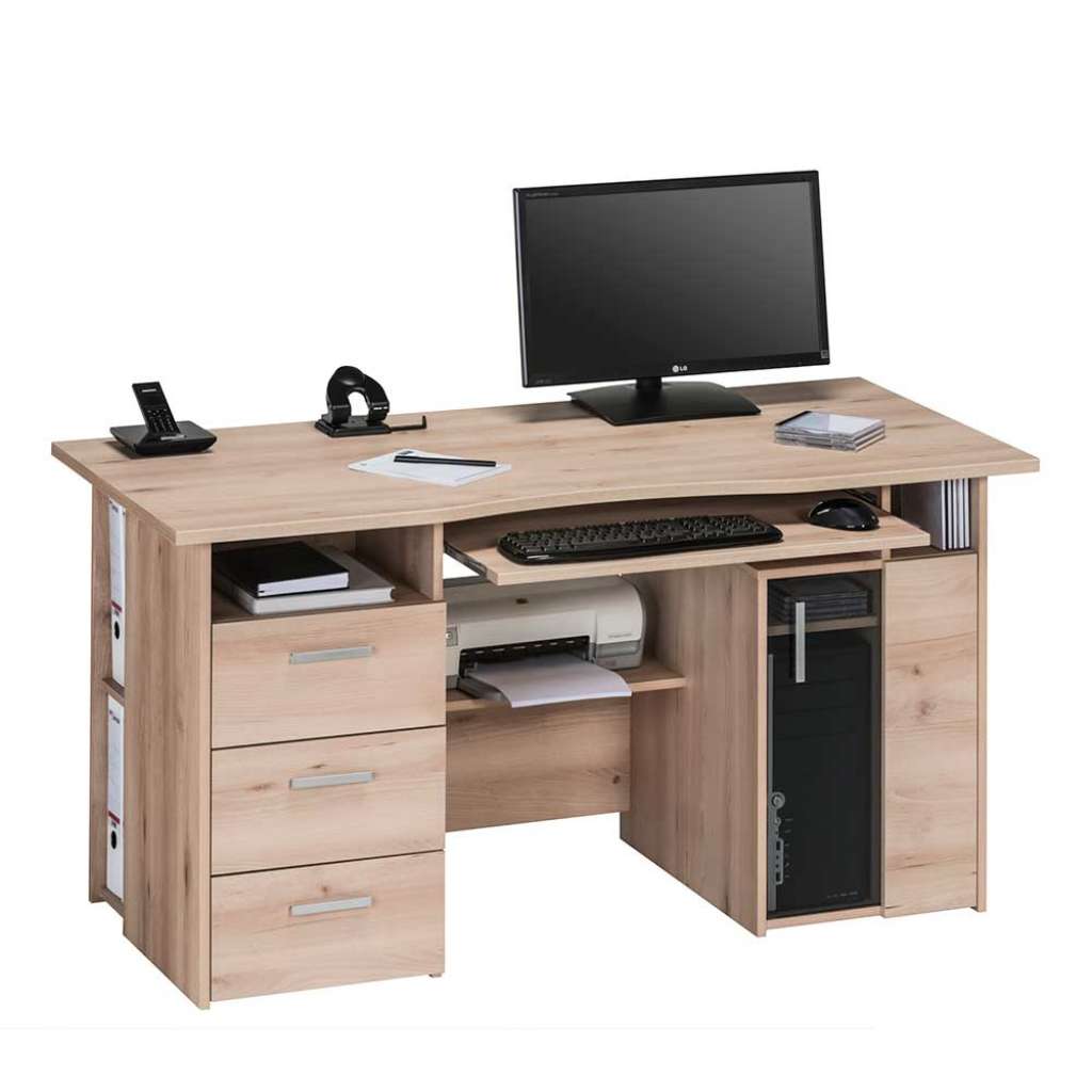 Computer Schreibtisch in Buche Tastaturauszug