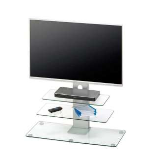 Glas TV Rack mit blauer Beleuchtung 90 cm