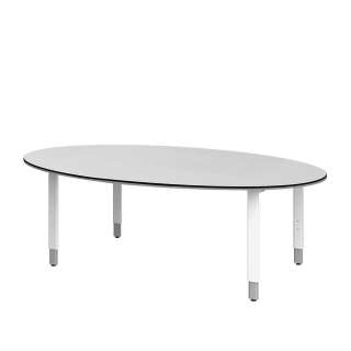 Ovaler Konferenztisch in Weiß 220 cm