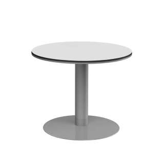 Runder Konferenztisch in Weiß Grau 90 cm