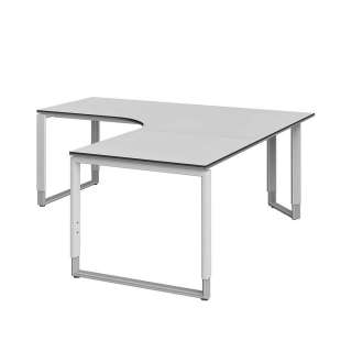 Höhenverstellbarer Schreibtisch in L- Form Weiß
