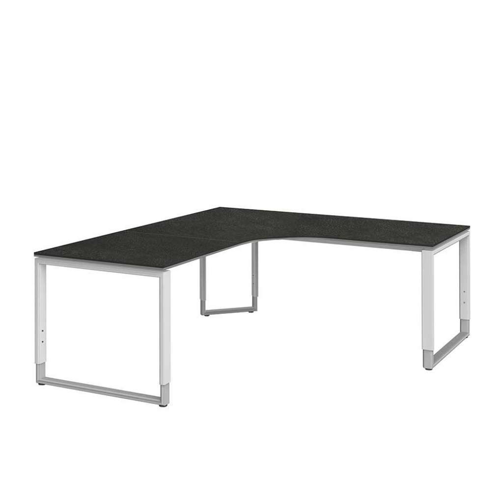 Eckschreibtisch in Grau höhenverstellbar