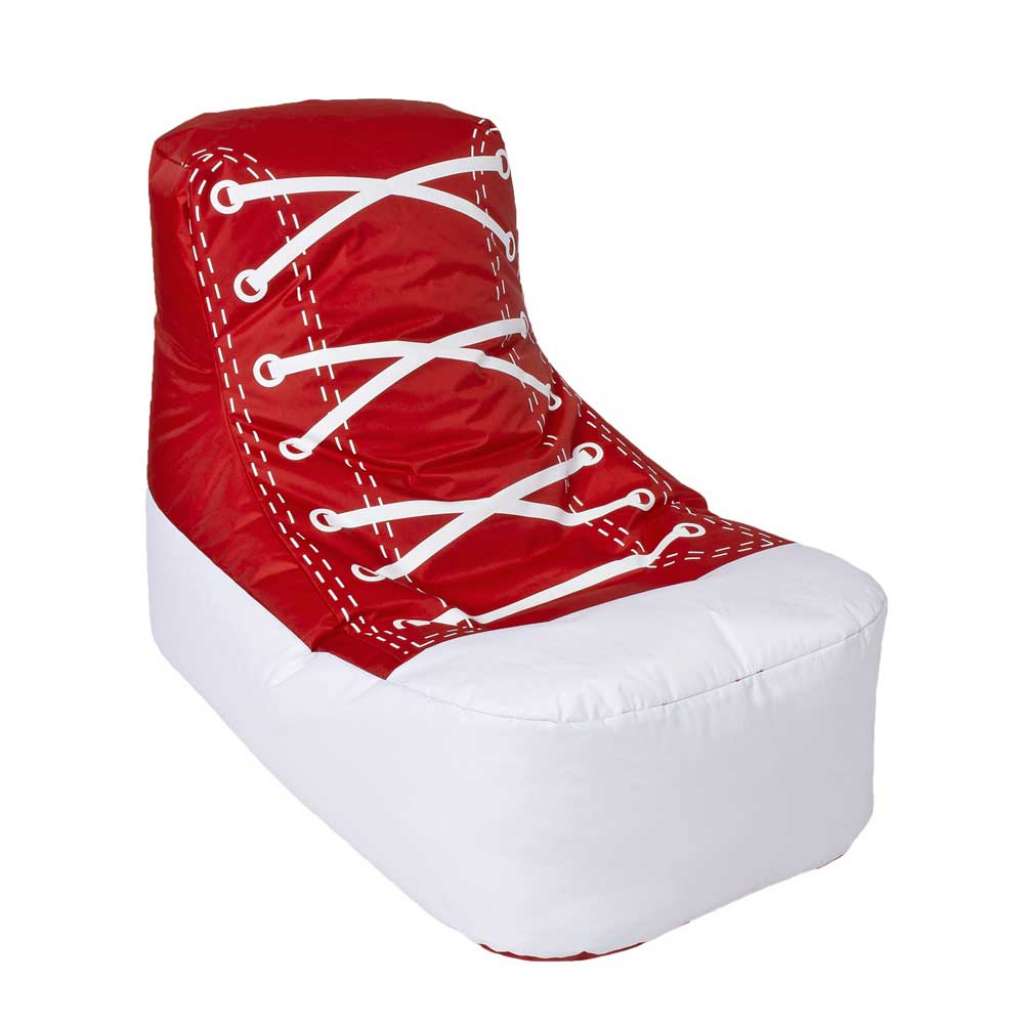 Sitzsack im Sneaker Design Rot Weiß