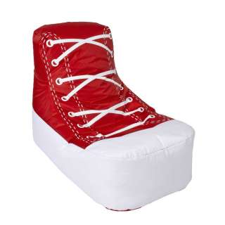 Sitzsack im Sneaker Design Rot Weiß