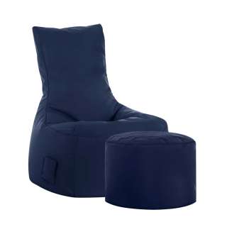 Sitzsack Sessel in Dunkelblau Hocker