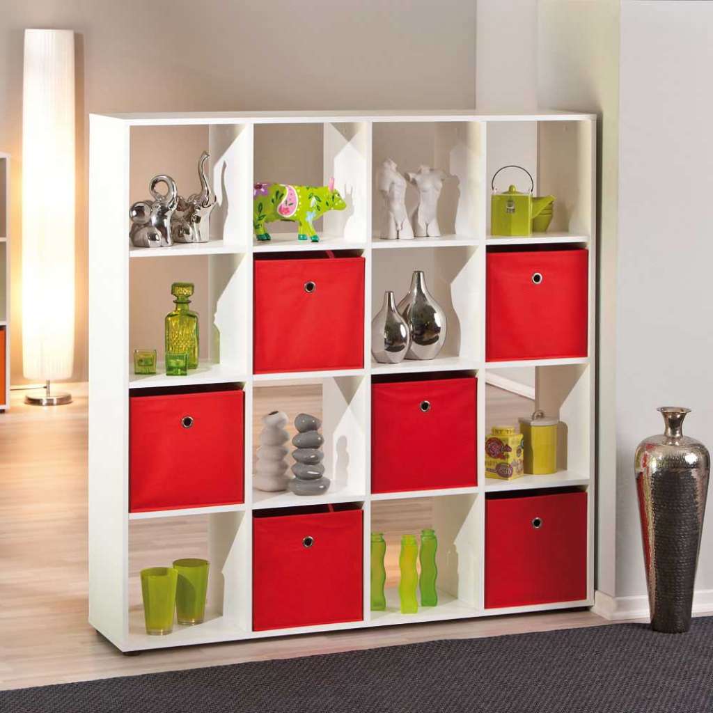 Raumteilerregal in Weiß 140 cm