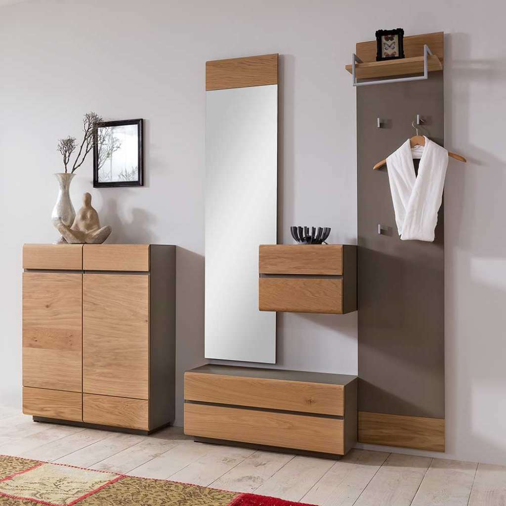 Flurmöbel Set in Grau Braun Wildeiche (5-teilig)