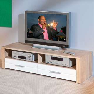 TV-Unterschrank in Sonoma Eiche Weiß 150 cm