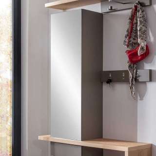 Dielenschrank mit Spiegel Grau Braun