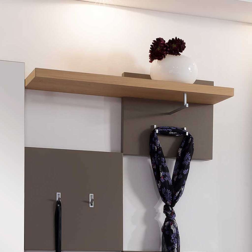 Wandgarderobe in Braun Grau Wildeiche modern