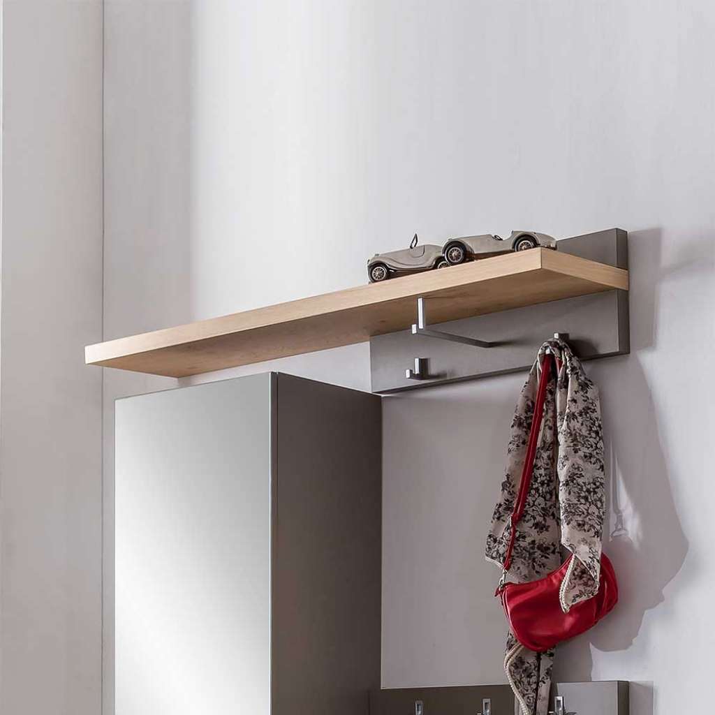 Hängegarderobe in Wildeiche Braun Grau