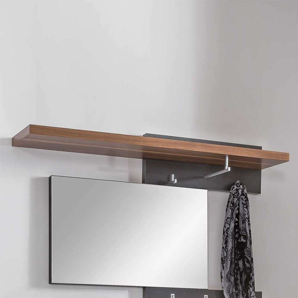 Wandgarderobe in Nussbaum Granit Grau