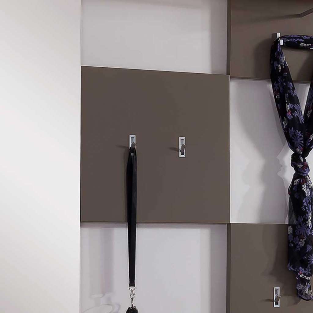 Garderobe mit Klapphaken Grau Braun