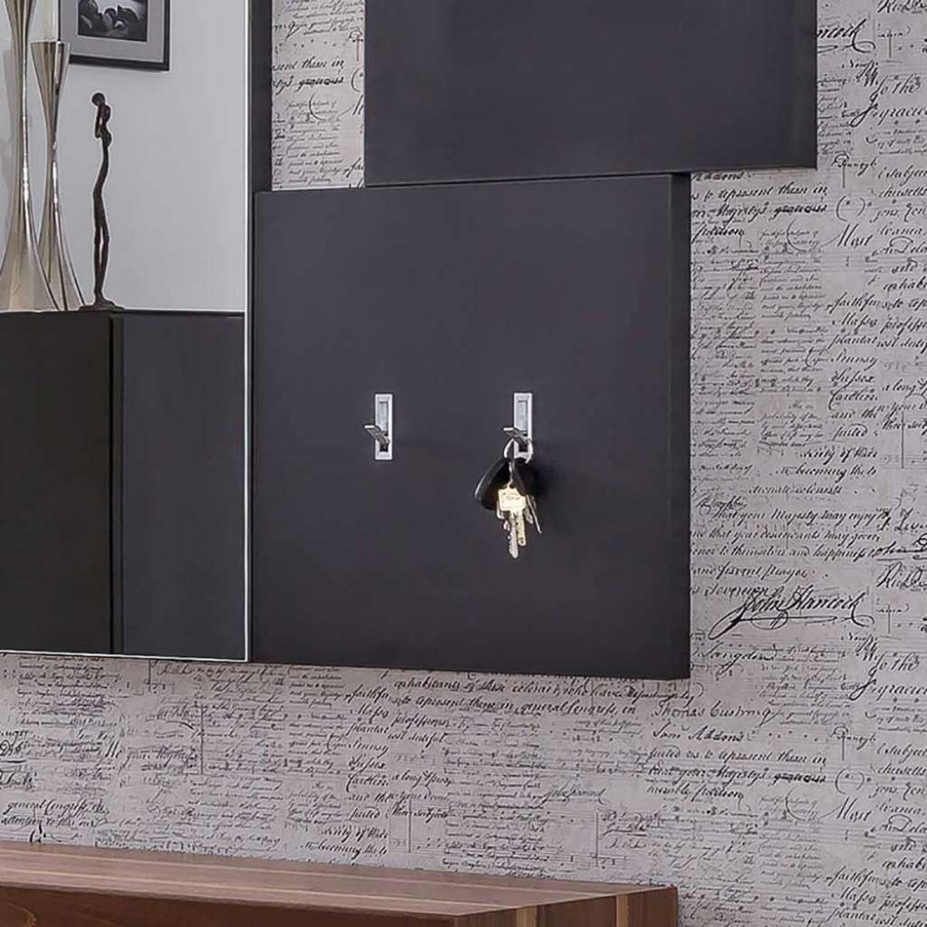 Wandgarderobe mit Klapphaken Dunkelgrau