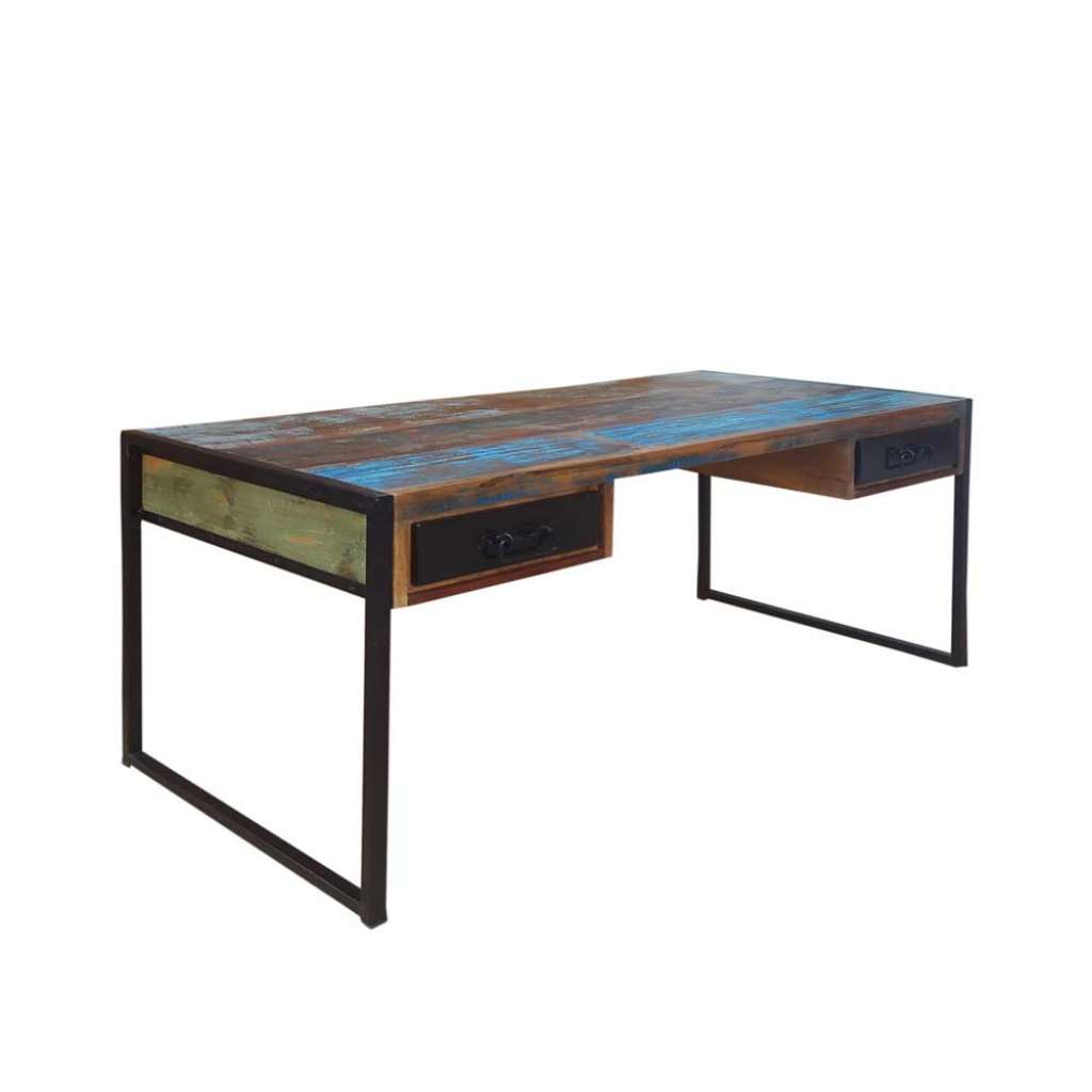 Shabby Schreibtisch in Bunt Schubladen