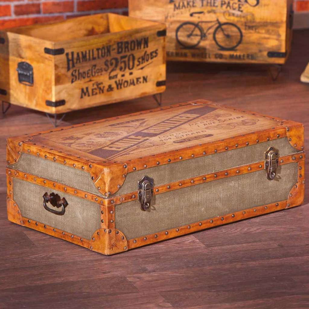 Vintage Koffer in Braun Beige Antik Optik