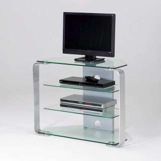 Glas TV Rack aus Aluminium modern
