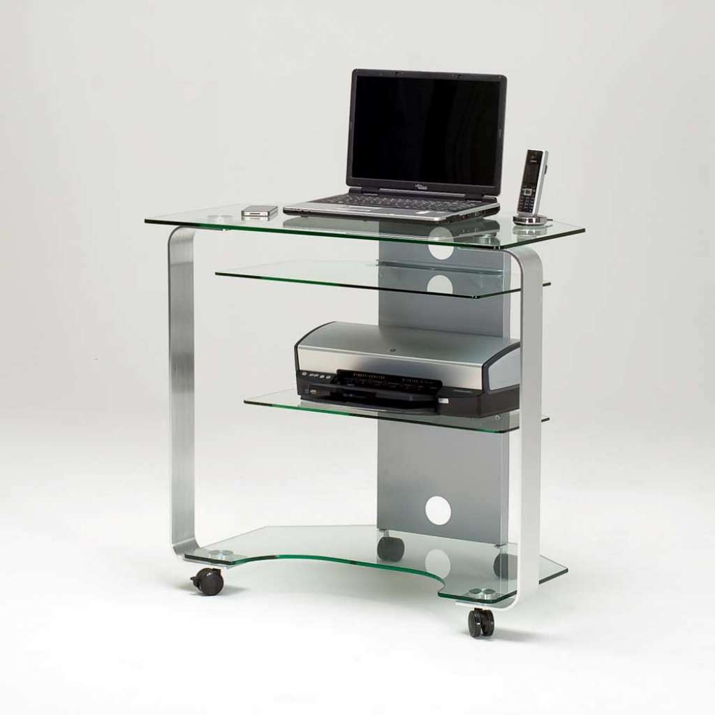 Schreibtisch mit Rollen Glas