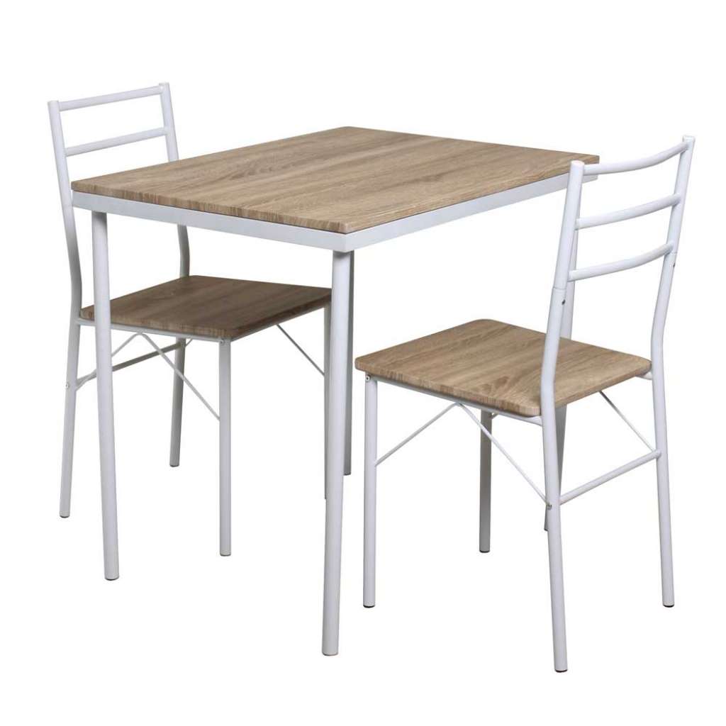 Küchen Sitzgruppe in Weiß Eiche Sonoma (3-teilig)