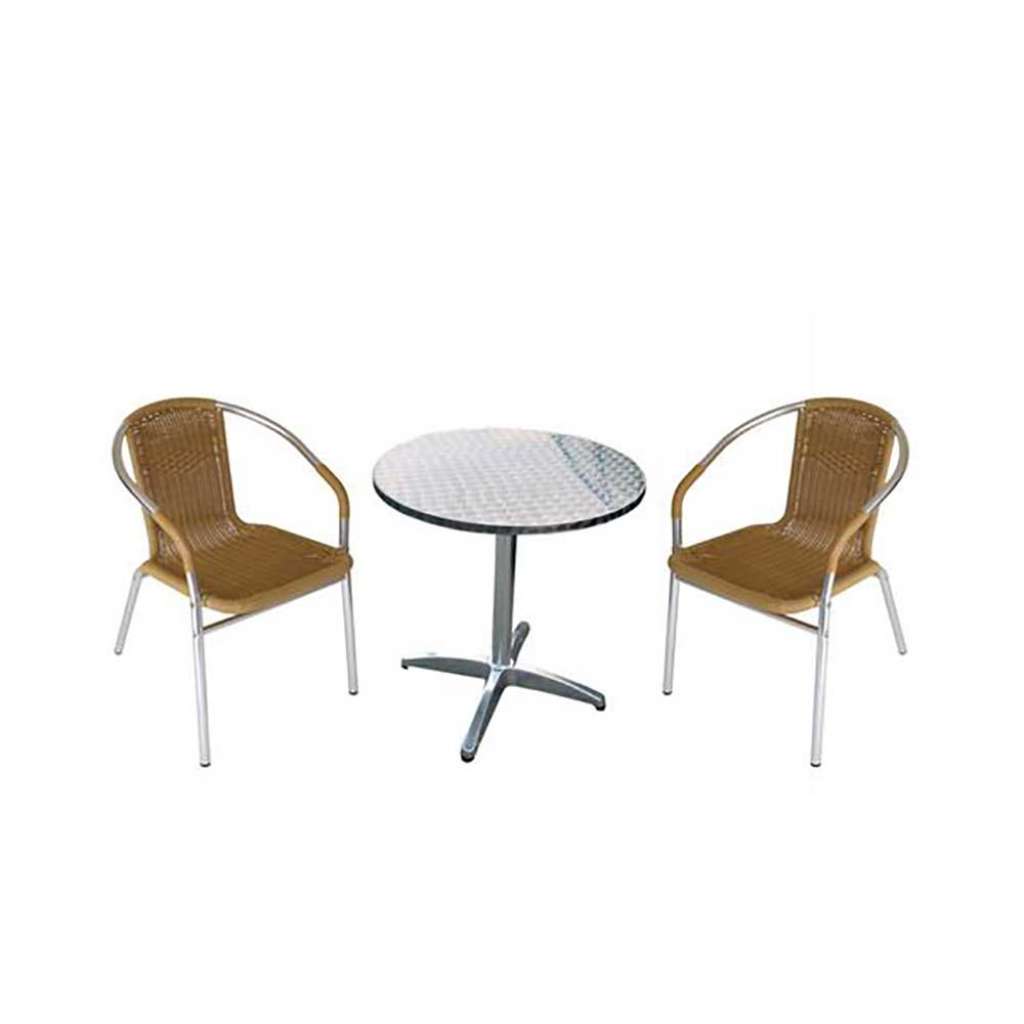 Bistro Sitzgruppe für Garten Alu (3-teilig)