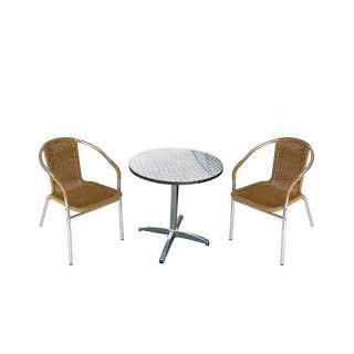 Bistro Sitzgruppe für Garten Alu (3-teilig)