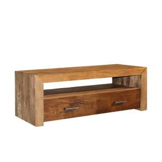 TV Board aus Teak Massivholz 130 cm