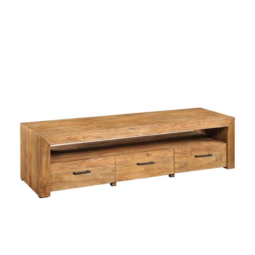 Lowboard aus Teak Massivholz Schubladen