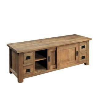 TV Board mit Schiebetüren Teak Massivholz