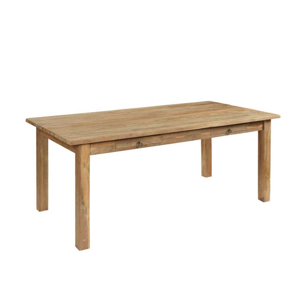 Esszimmertisch aus Teak Massivholz Schubladen